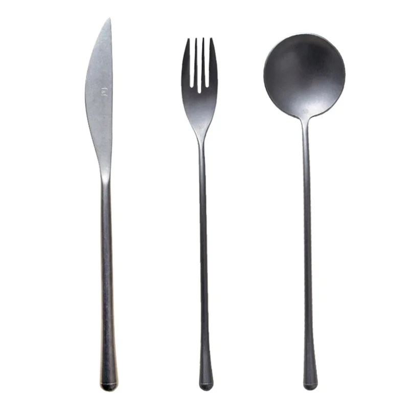 

Retro 304 Stainless Steel Western Cutlery Set Japanese Main Meal Knife And Fork Spoon Restaurant Household Fruit Fork Tea Spoon