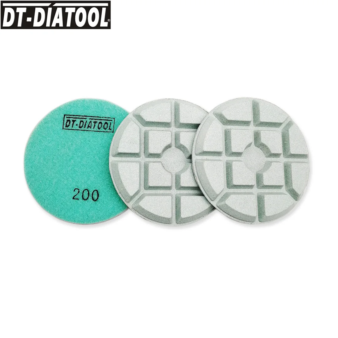 

DT-DIATOOL 3pcs Dia 100mm/4" Diamond Resin Bond Concrete Polishing Pads Sanding Discs Repairing For concrete Floor Grit#200
