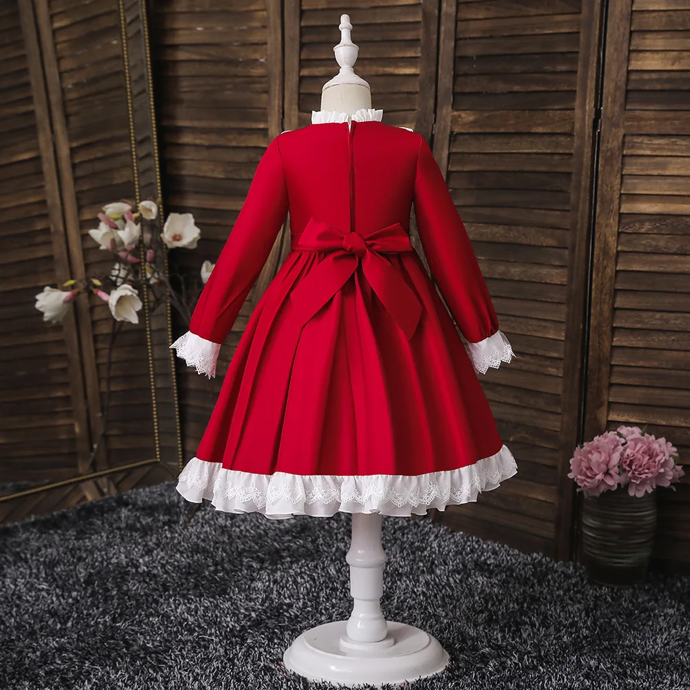 

2021 New Girls' Lolita Princess Dress Red Plush Dress Lolita Children's Dress