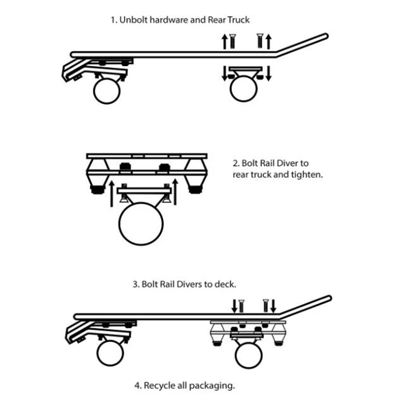 Полный комплект адаптеров для серфинга на коньках и грузовиках водный мост