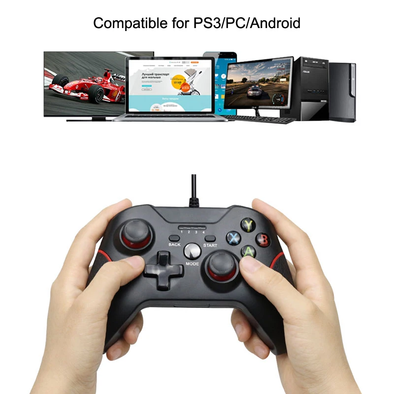wired gamepad for ps3 joystick console controle for pc for sony ps3 controller for android phone joypad accessorie free global shipping