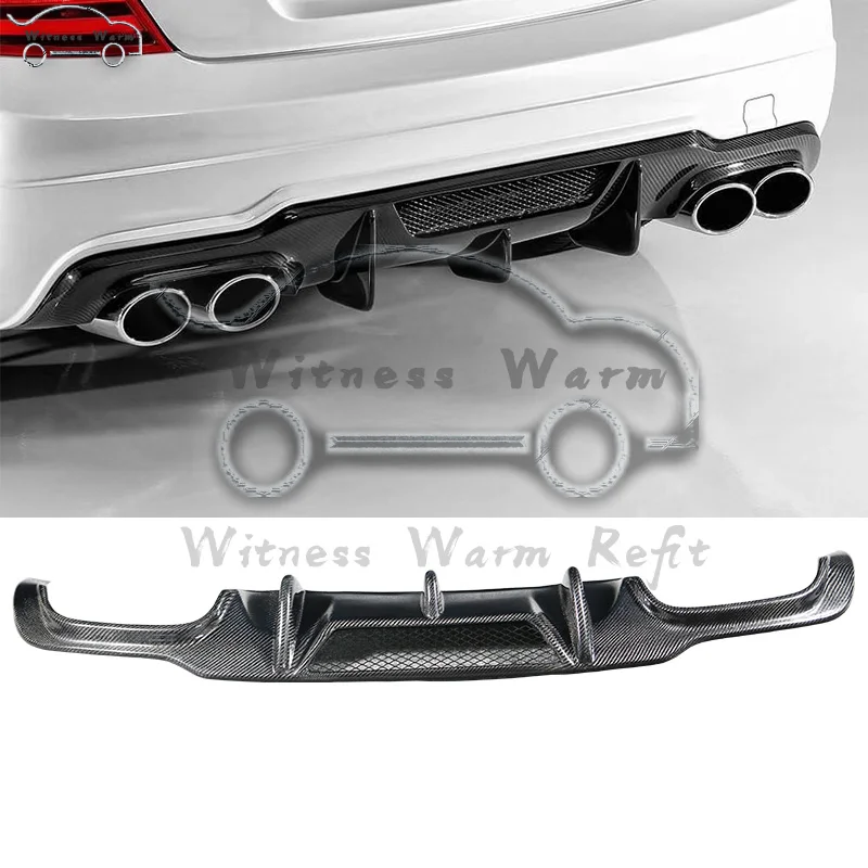 Для W204 C63 карбоновое волокно задний спойлер диффузор для Mercedes Benz C300 AMG