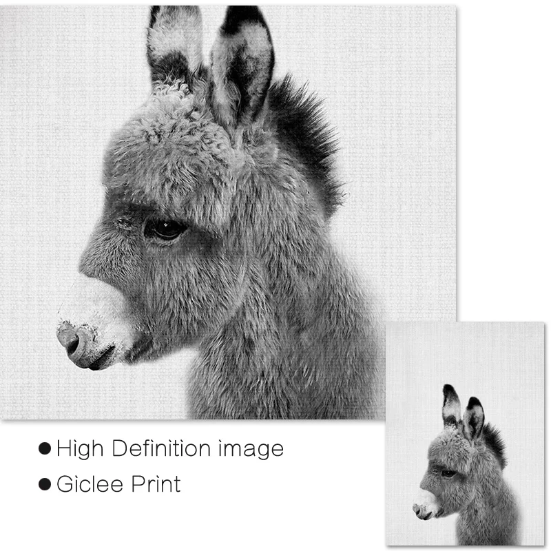 Ослик печать питомник животное настенное искусство детский душ Подарок детская