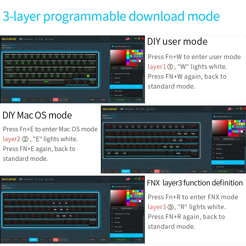 original skyloong gk61 sk61 mechanical keyboard pbt keycap wired gateron optical switch rgb gaming pc desktop laptop usb game free global shipping