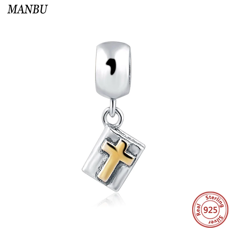 Серебряный 925 Шарм Пандора винтажный кулон с Иисусом Бог бисер Подходит