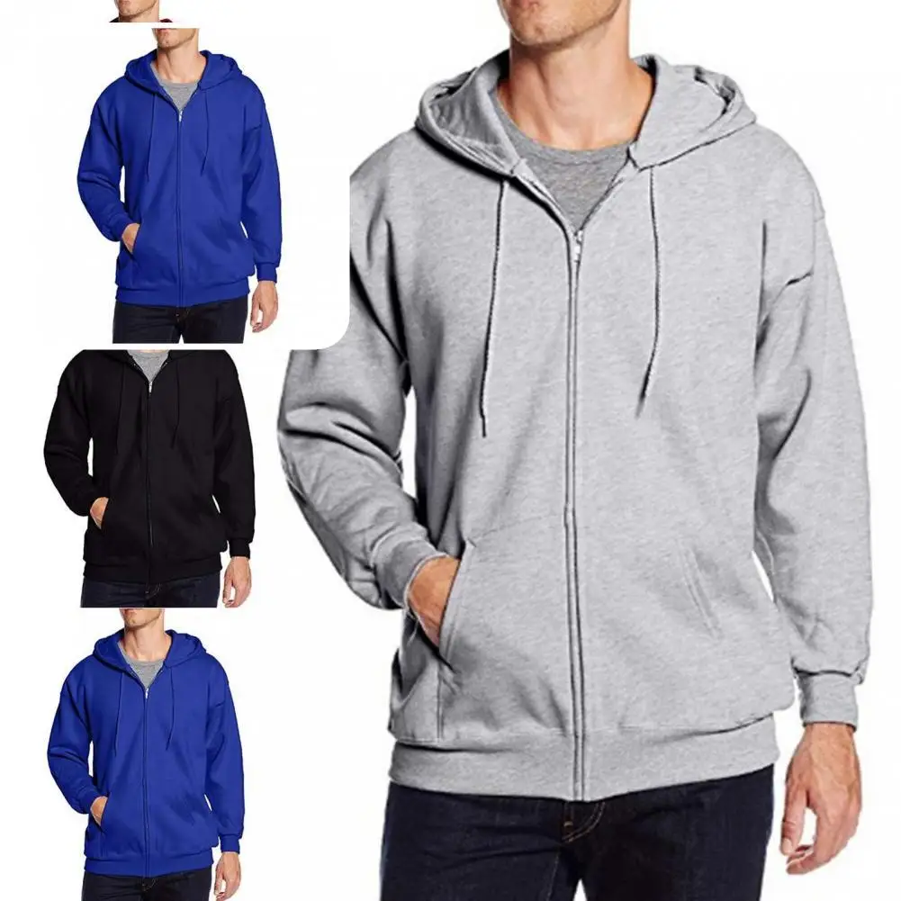 

Long Sleeve All-Match Zipper Closure Solid Color Casual Sweatshirt Outerwear