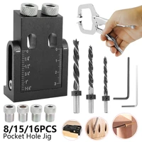 39pcs pocket hole jig kit 15 degree angle drill guide woodworking drill angle guide hole puncher locator jig woodworking tools