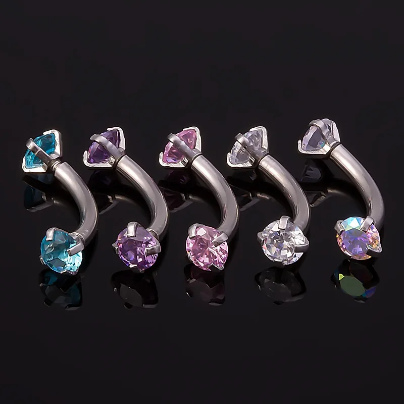 1 шт. стальная Звезда Круглый камень для бровей кольцо Козелка спираль Rook серьги
