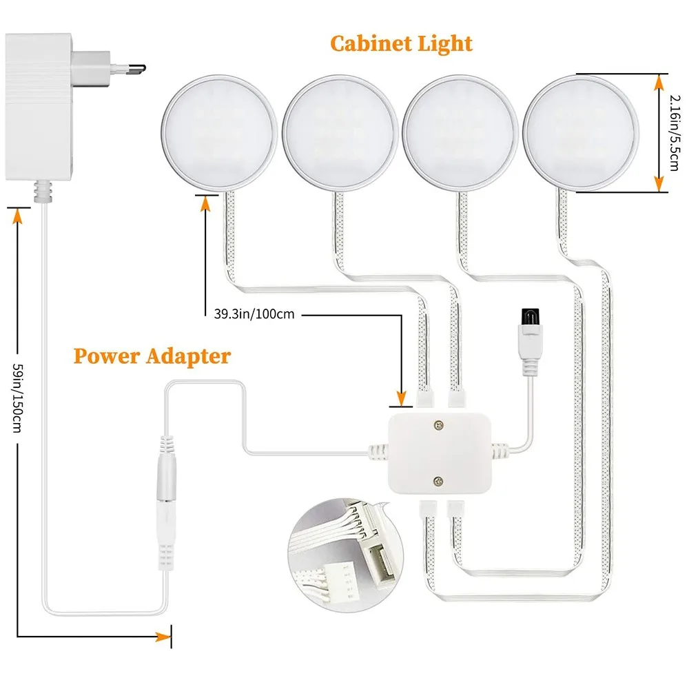 

LED Cabinet Light RGB Lamp Color Changing Puck Lights w/ Remote Control Dimmable Under Shelf Kitchen Counter Furniture Lighting