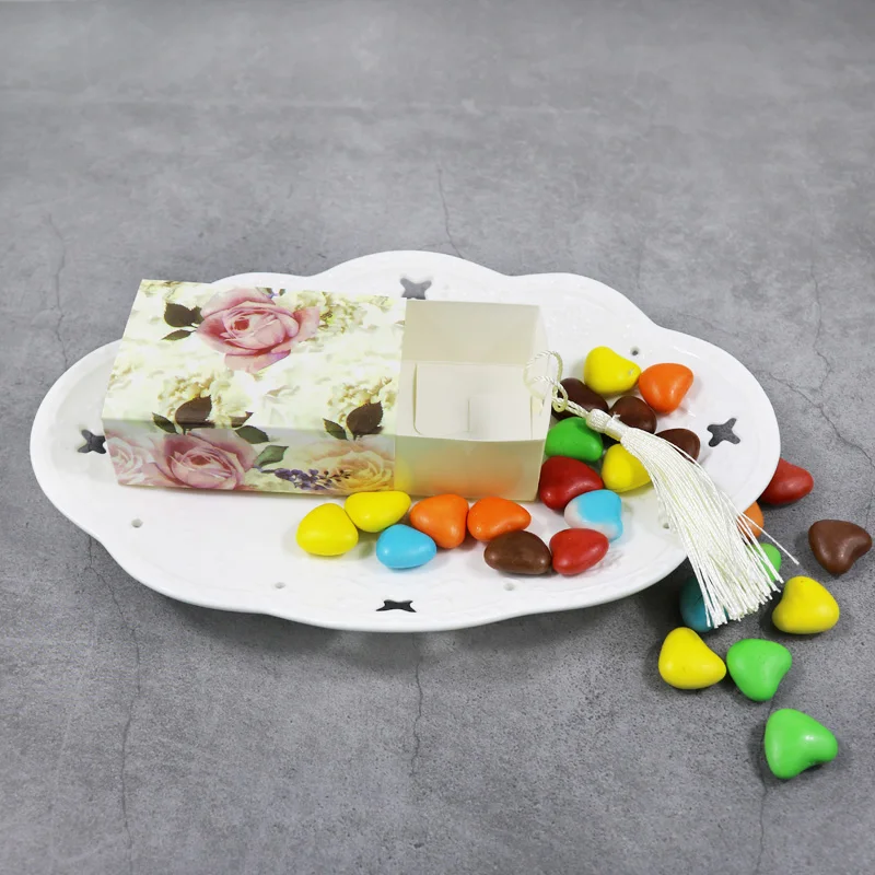 5 шт. подарочные коробки для конфет бумажные пакеты с цветами украшения свадьбы