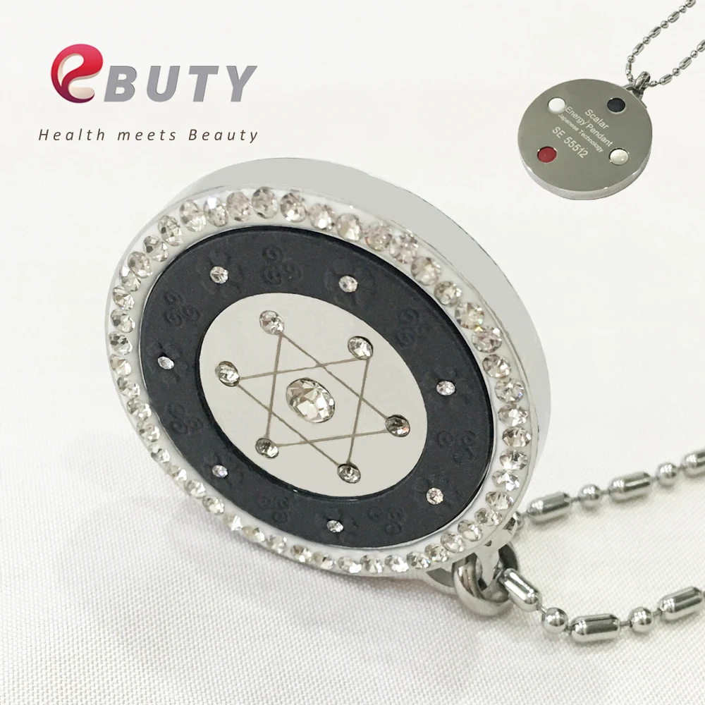 White with 4 in 1 EBUTY Давид кулон Лава звезда Квант энергии подвески 4000CC отрицательные ионы белый розовый красный желтый цвет с подарочной посылка коробка - Окраска металла: White with 4 in 1