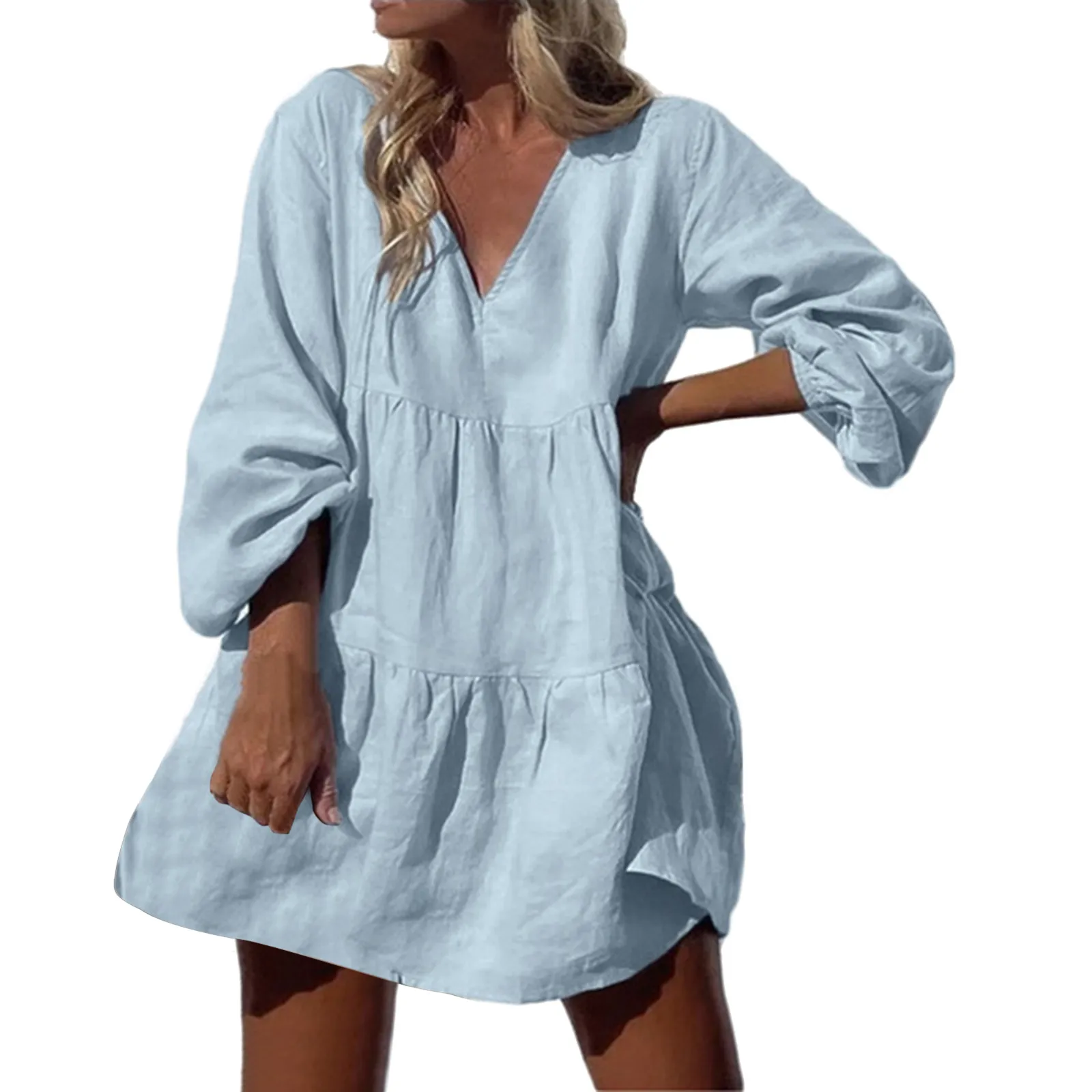 

Vintage Dresses For Women V-neck Short Sleeve Vintage Tassels Flapper Dress Loose Midi Length Vestidos De Mujer Casual 2022