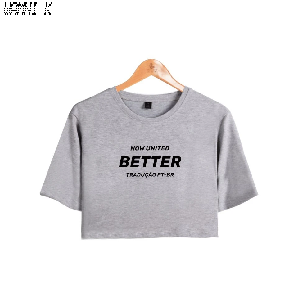 WAMNI Now Юнайтед-Better Album Crop Top Exposed navel футболка оверсайз с круглым вырезом Better Юнайтед