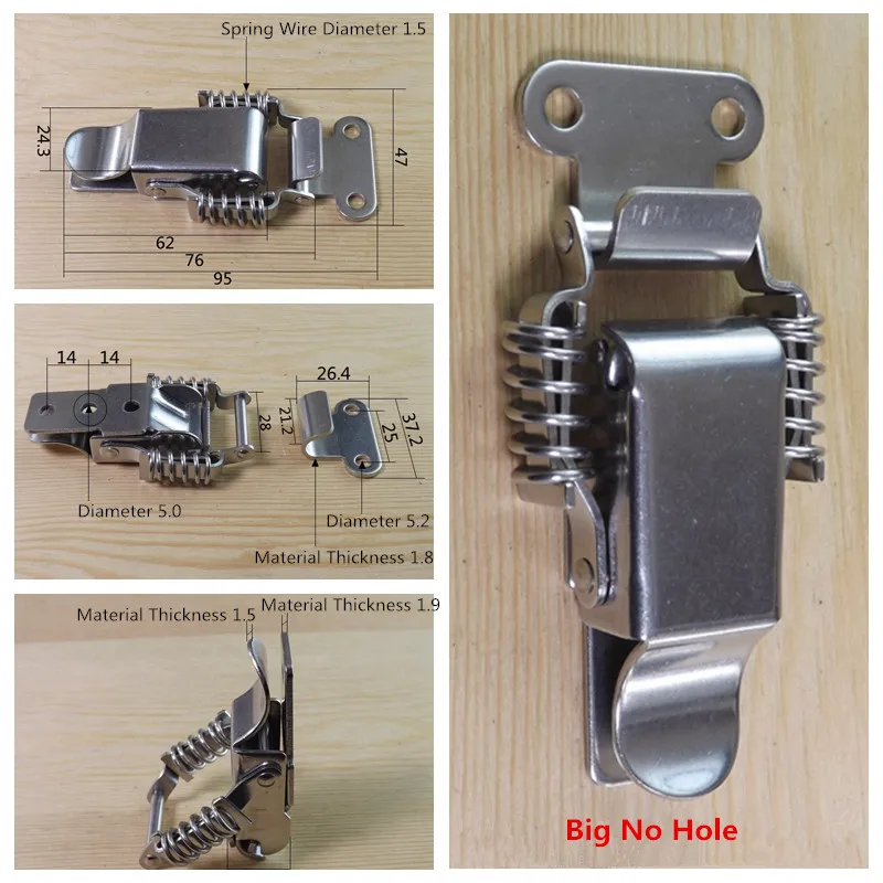 

304 пружинный Засов из нержавеющей стали, деревянный чехол, замок, пряжка, ящик для инструментов, механический и Электрический ящик, аксессуары для ящиков