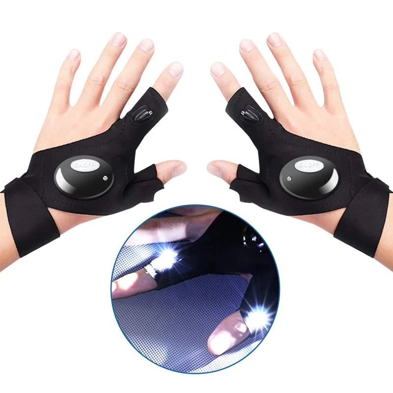 

Waterproof LED Flashlights Gloves Can Replace the Battery LED Outdoor Night Light for Night Reading,Handyman,Fishing,Running
