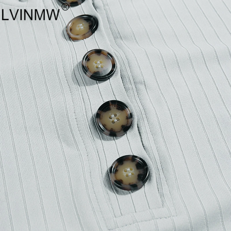 LVINMW, сексуальный Одноцветный ребристый трикотажный комбинезон с длинным рукавом на пуговицах, осенне-зимний Повседневный облегающий Короткий комбинезон, женские уличные Топы