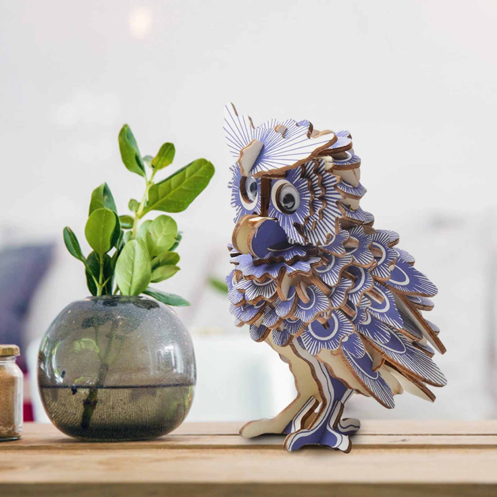 

Деревянная трехмерная головоломка-пазл в форме совы, обучающая детская игрушка, лазерная вырезка