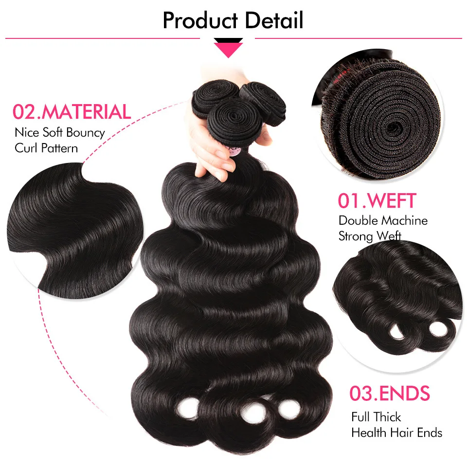 Кружевные фронтальные пучки с пучками человеческих волос 3 пучка фронтальной