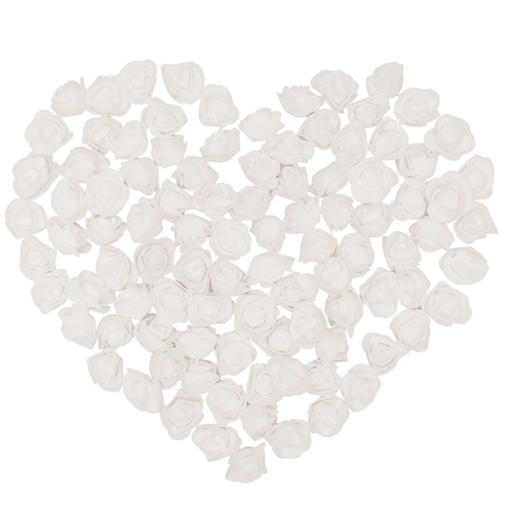 

100pcs Simulation Mini Silk Foam Rose Artificial Flower Fake Flower Head Bouquet Party Wedding Decoration DIY Craft Supplies