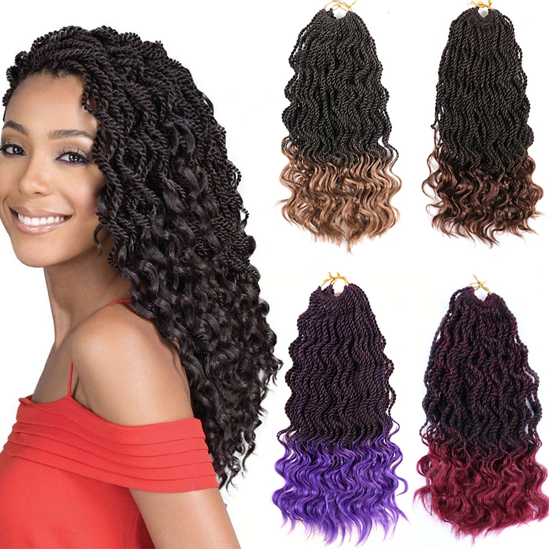 Омбре Сенегальские закрученные волосы крючком коса 14 &quotкоробка с кудрявым