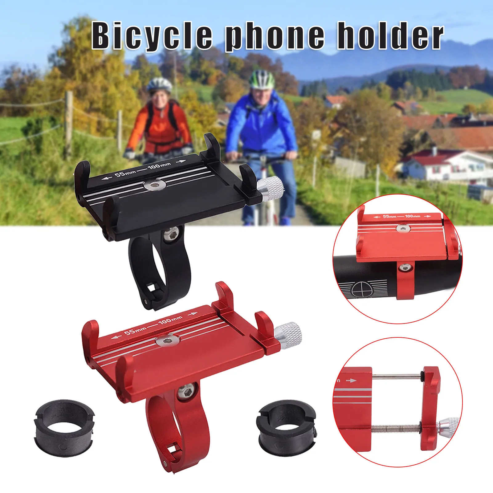 

Motorcycle Bike Phone Holder Mount Bicycle Aluminum Alloy Phone Bracket Moto Outdoor Riding Handlebar for Navigation ED889