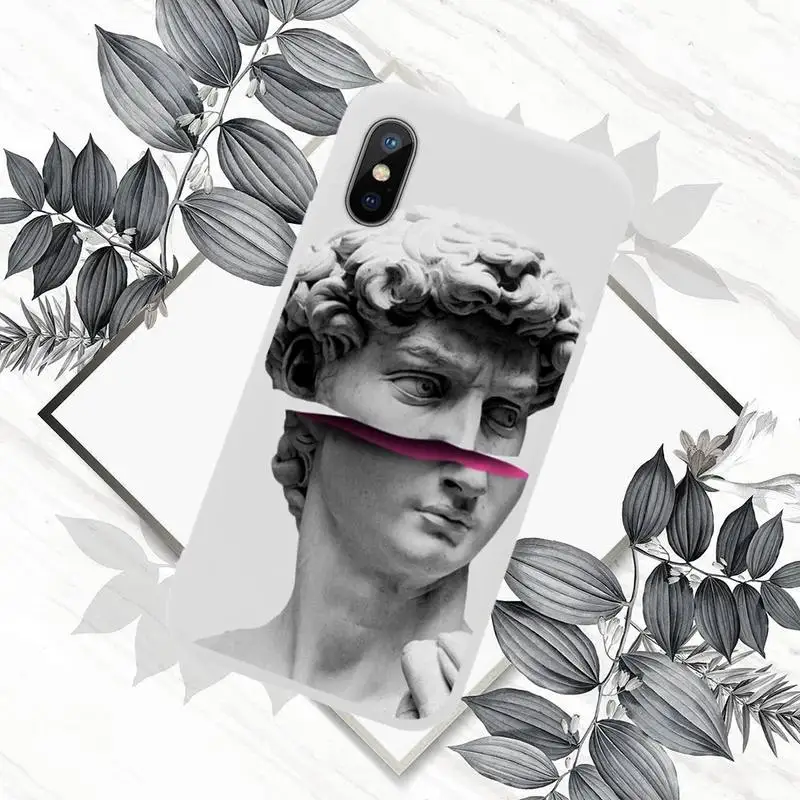 

Abstract Art Statue Phone Case Candy Color for iPhone 6 7 8 11 12 s mini pro X XS XR MAX Plus