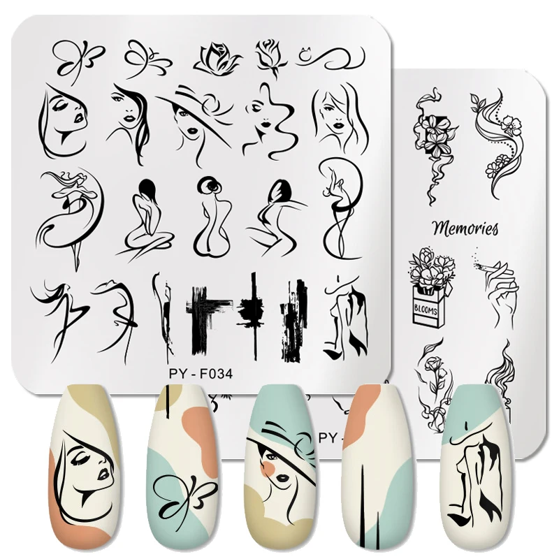 PICT вы Абстрактная живопись уход за кожей лица дизайн штамп пластины линии