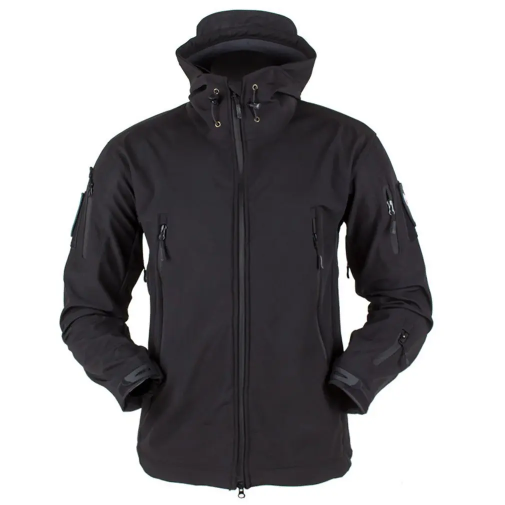 black 3XL Уличное мягкое пальто из флиса для мужчин и женщин, ветронепроницаемое, водонепроницаемое, дышащее, теплое, три в одном пальто, Акула, кожаная куртка - Цвет: black 3XL