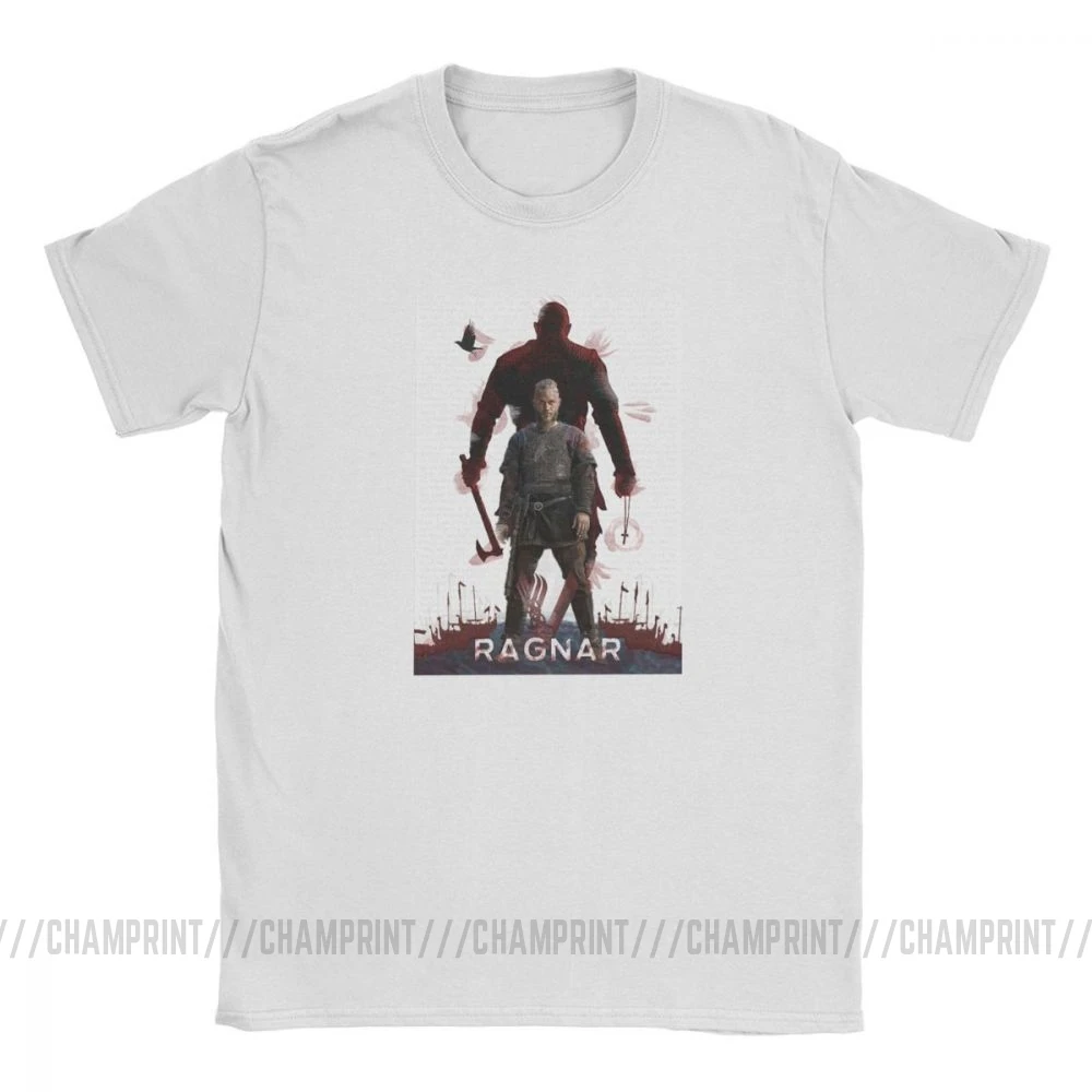 Модные футболки Ragnar Lothbrok Vikings для мужчин топы с коротким рукавом футболка
