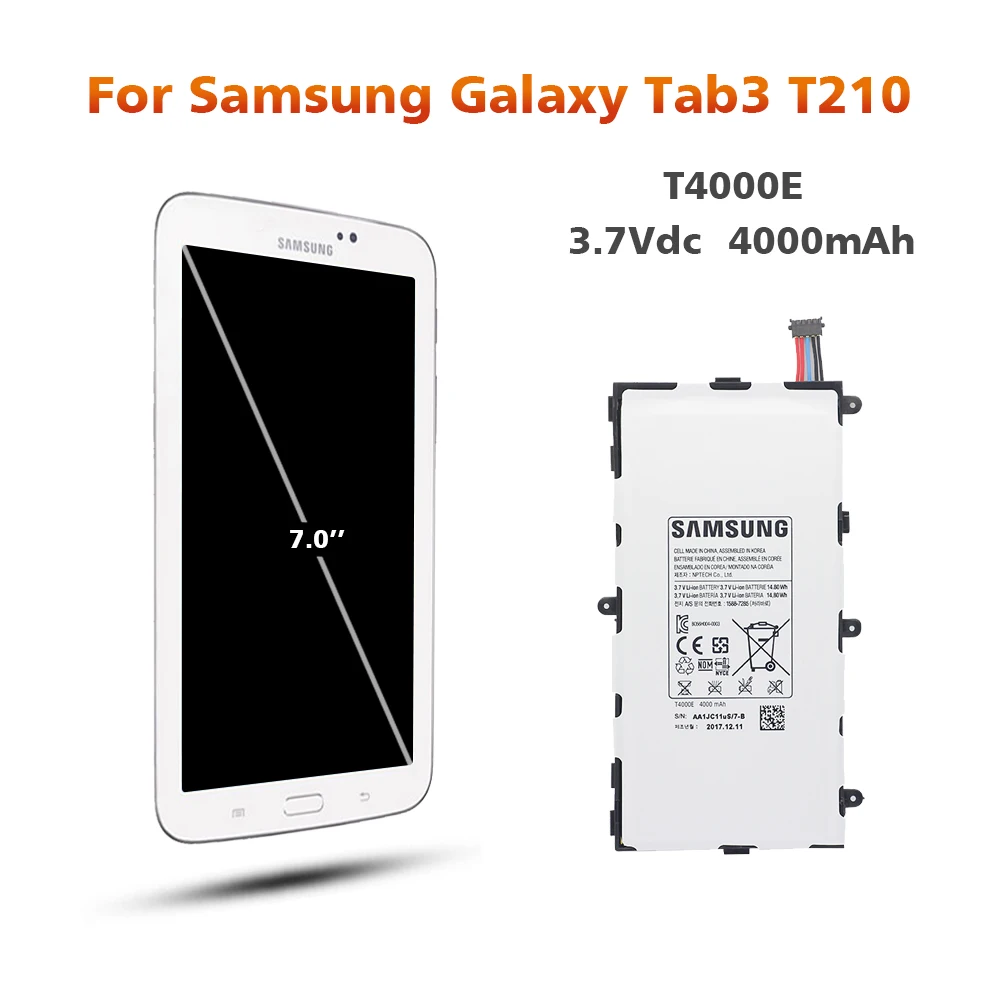 Аккумулятор для samsung T4000E 4000 мАч для samsung Galaxy Tab3 7,0 T210 T211 T2105 T217a SM-T210 Сменный аккумулятор для планшета