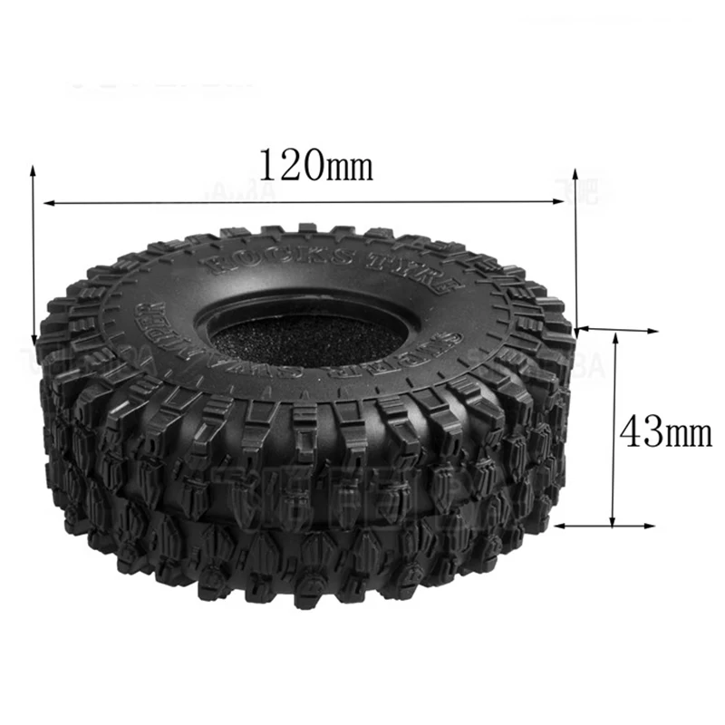 

1/10 RC Model Wheel Tires 4PCS 1.9'' 120MM for DIY Car Crawler SCX10 D90 TRX-4 accessories TH13436-SMT6