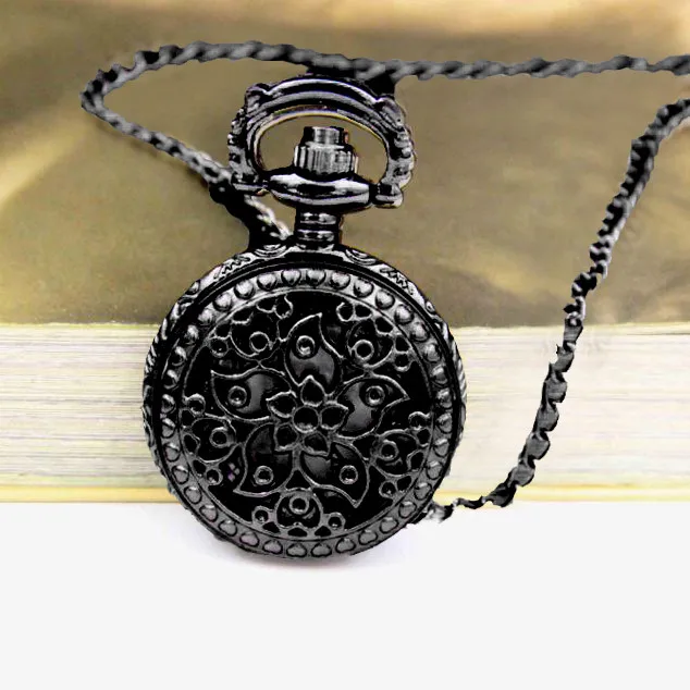 Модные винтажные Ретро бронзовые Кварцевые карманные часы Подвеска цепочка