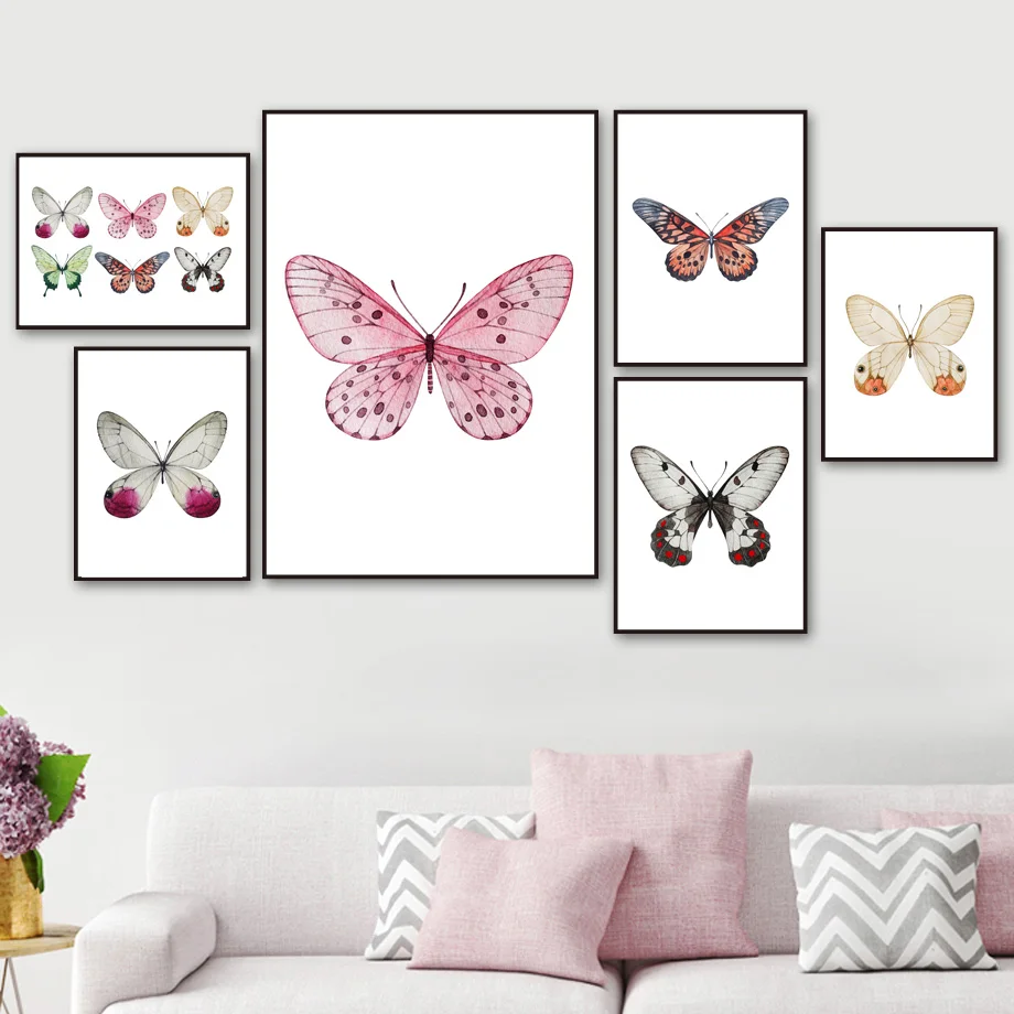 

Colorful Butterfly Specimens Animals Wall Art Canvas Painting For Living Room Home Decor Nordic Posters And Prints Wall Pictures