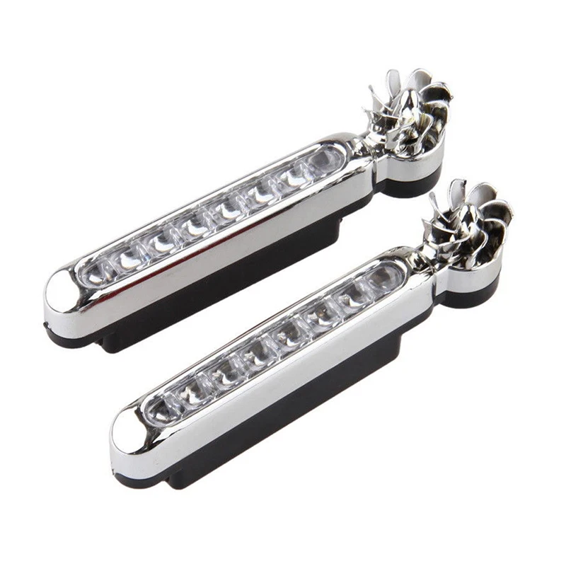 

1Pc Car Running Lights Styling No Need External Power Supply Car Daytime Wind Energy 8 LED Daylight Headlight Lamp
