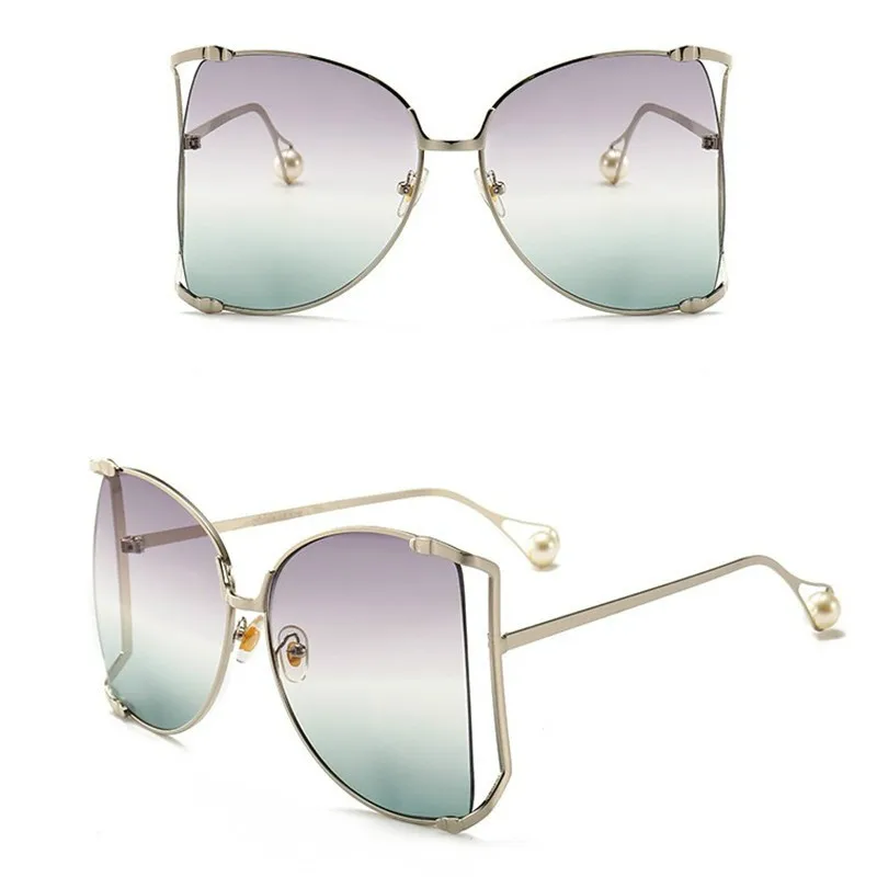 Прозрачные тени женские искусственные жемчужные солнцезащитные очки