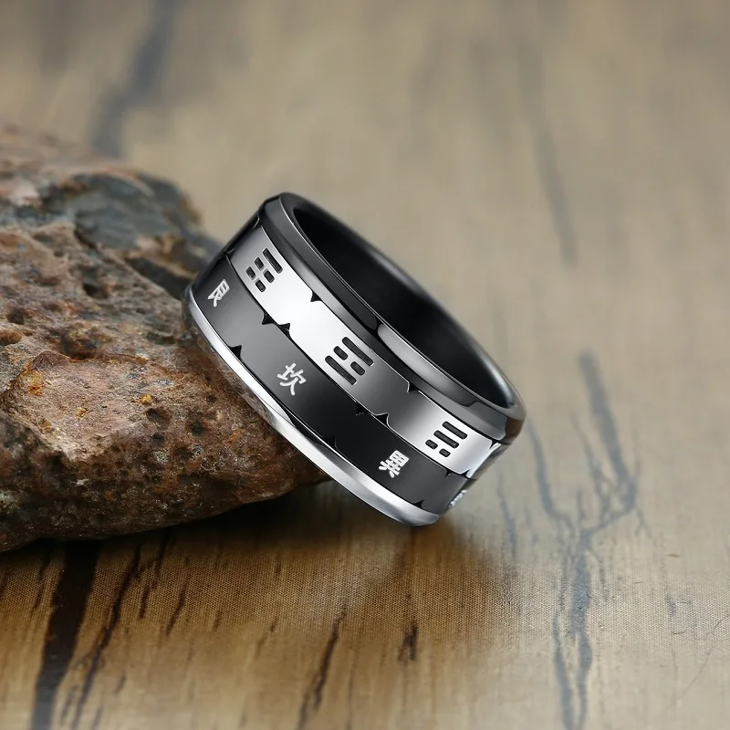 Модное мужское кольцо черного цвета дружбы индивидуальная из нержавеющей стали