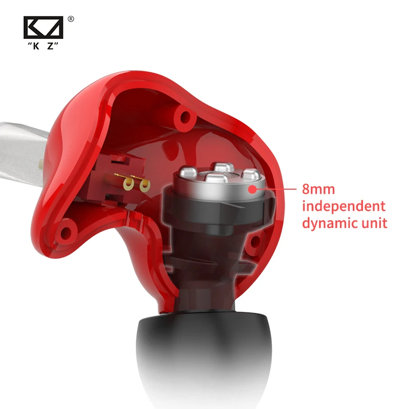 KZ ZS3E красные наушники Динамический HIFI бас стерео гарнитура в ухо монитор