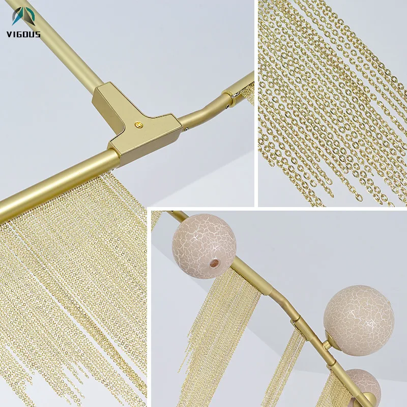 

Tassel G9 Led Pendant Chandelier Lustre Brush Led Chandelier Lighting Design Aluminium Gold Metal Villa New LED Bulbs Art Deco