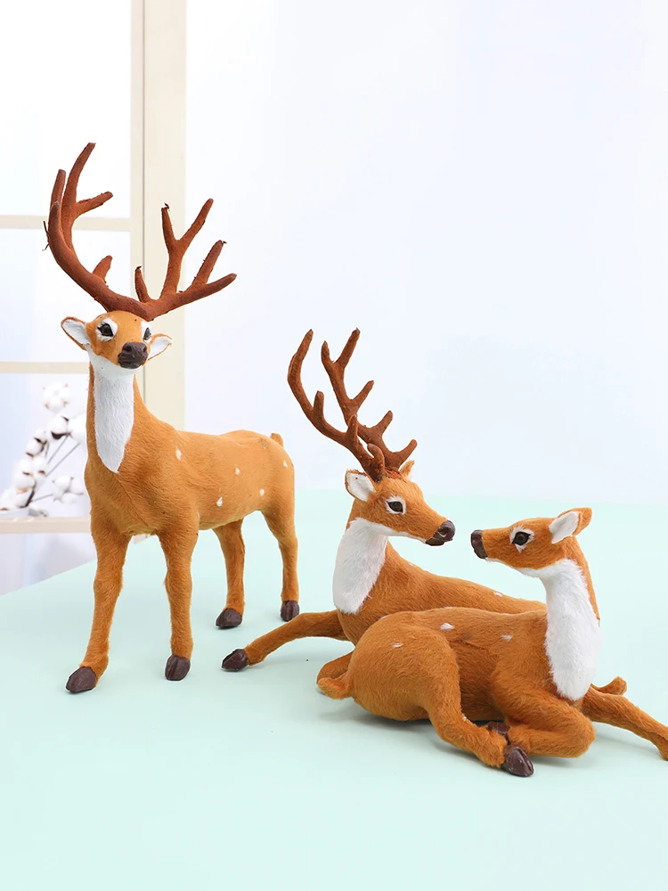 

New Year's Eve Decorations For Home Christmas Decor Deer Festoon Scene Layout Elk Simulation Little Plum Blossom Sleigh Deer