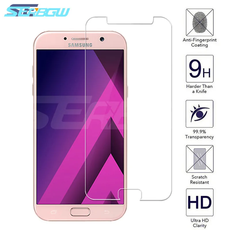 9H Защитное стекло для Samsung Galaxy A3 A3 A5 A7 A6 A8 Plus A9 протектор экрана 9H 2.5D закаленное стекло