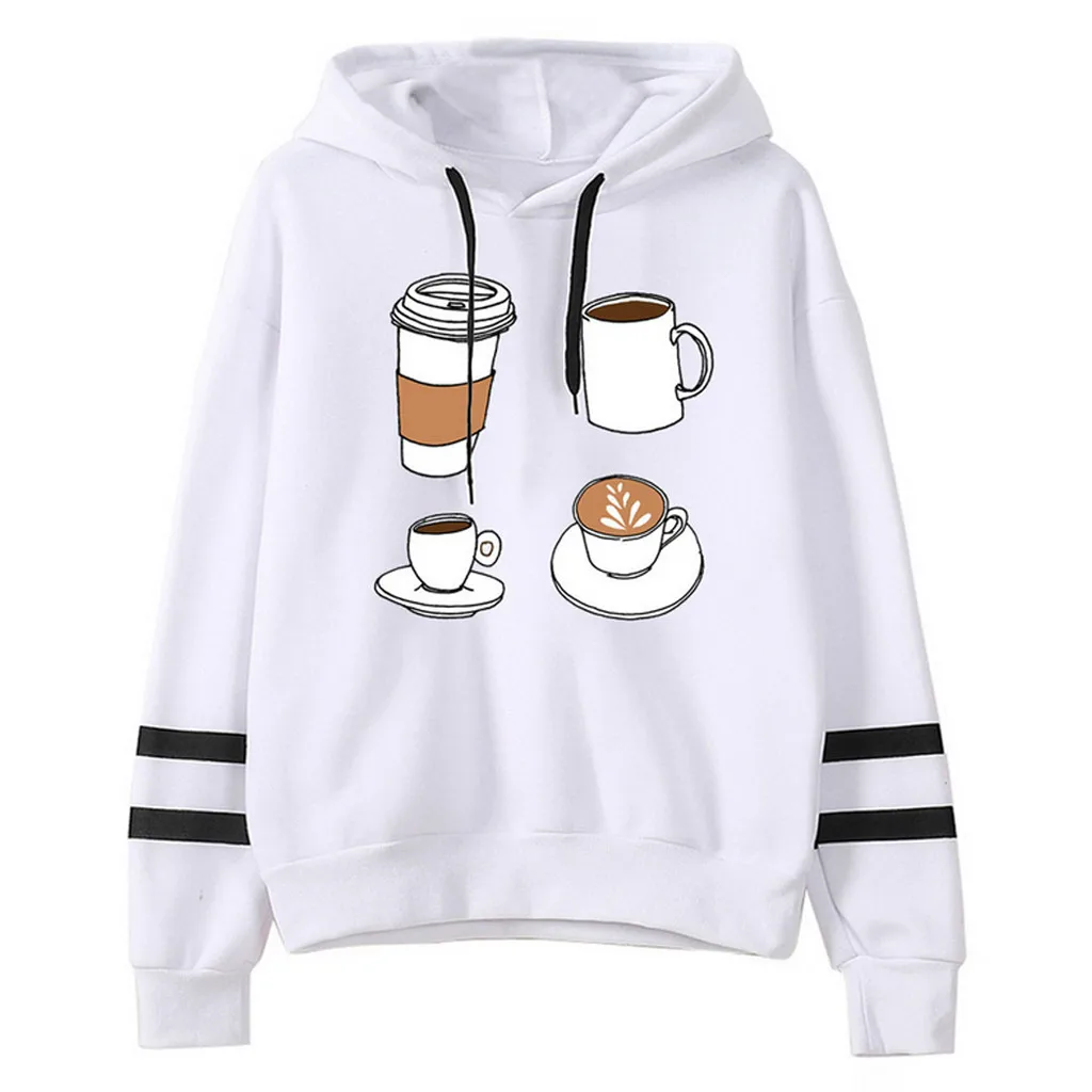 С буквенным принтом в полоску с круглым воротником стиле Харадзюку Толстовка