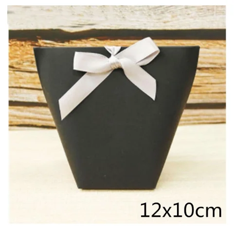 blank 12x10cm 5 шт. высококлассные черно-белые бронзовые "Merci" Сумки для конфет французские спасибо Свадебные сувениры Подарочная коробка посылка на день рождения - Цвет: blank 12x10cm