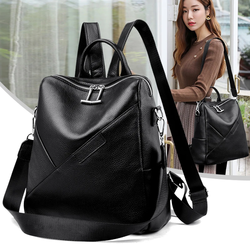 

OLSITTI 2021 Fashion Women Backpack Brand Genuine Leather Female Large Capacity Shoulder Bags for Women 2021 New Designer Bag