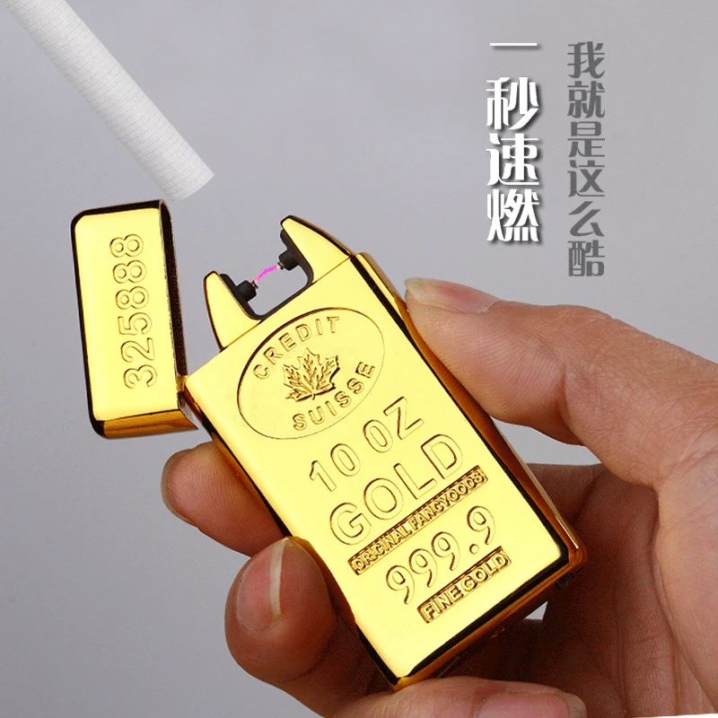 Видео шоу Bullion Стиль Металлические перезаряжаемые ветрозащитные Usb зарядка Arc