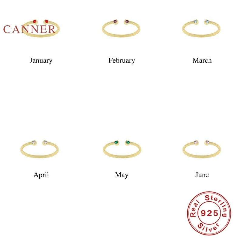 CANNER 12 месяцев рождения Бирюза циркон кольцо 100% 925 пробы серебряные кольца золотые