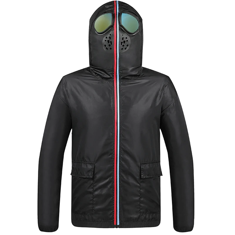 Защитный Комбинезон куртка для мужчин ветрозащитный шлем лица мужские куртки