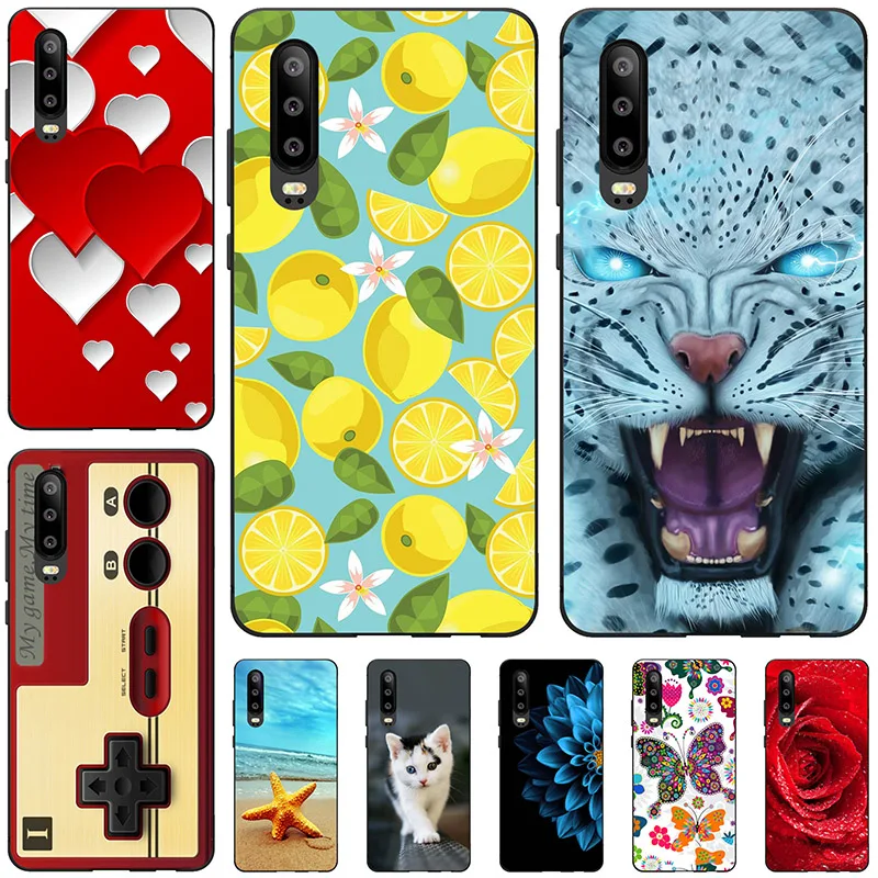 Модный чехол для телефона с принтом для Huawei P30 6,0 дюйма, силиконовая Мягкая задняя крышка из ТПУ для Huawei P 30, чехол для телефона HuaweiP30, задняя крышка