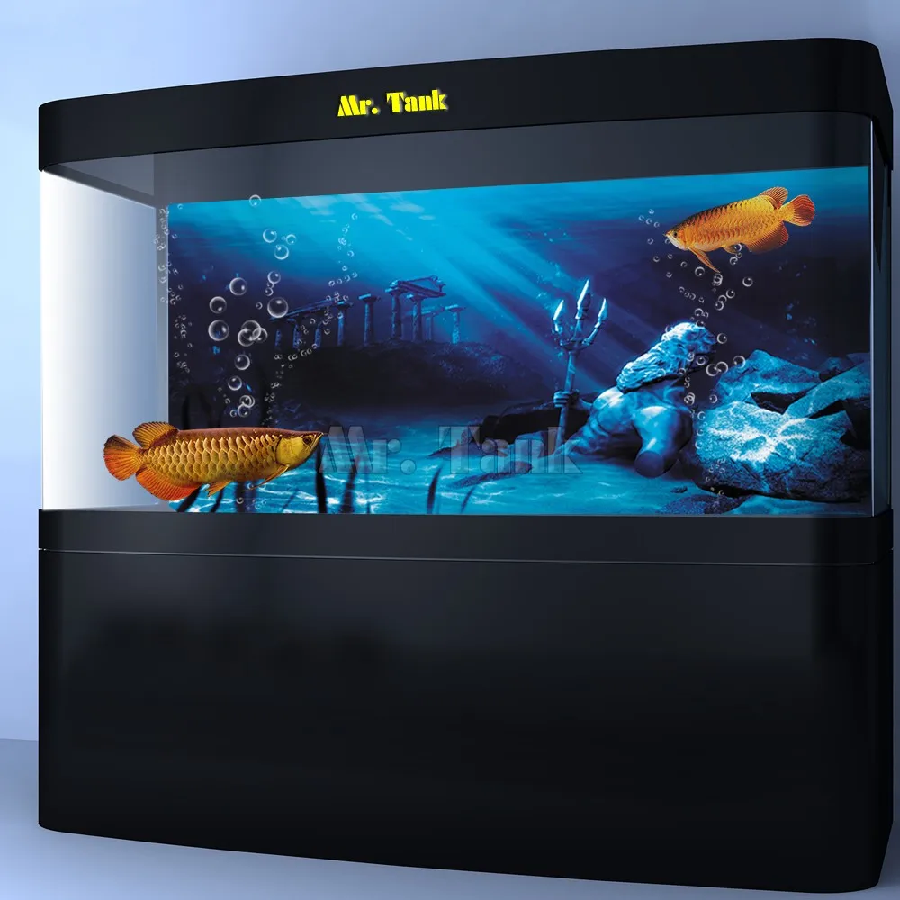 Фон с изображением древней архитектуры аквариума мистер танк самоклеящийся