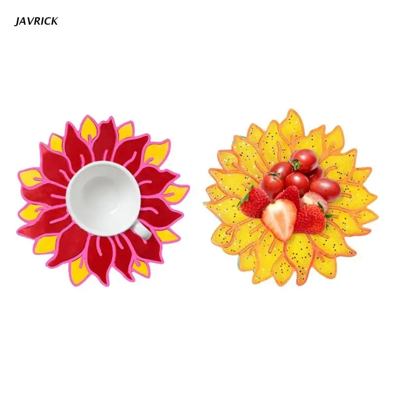 

5 Pcs Sun Flower Tray Epoxy Resin Mold DIY Serving Plate Casting Silicone Mould