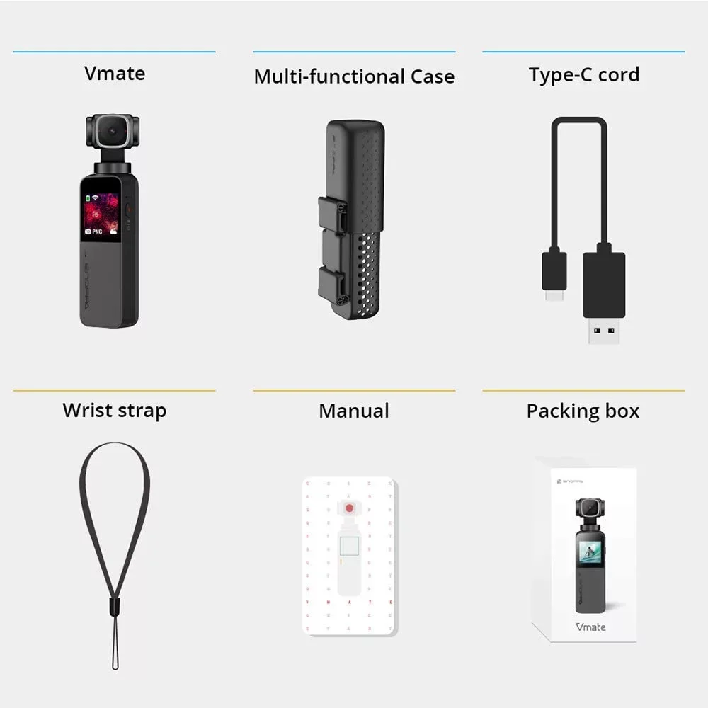 

Snoppa Vmate 3-Axis Stabilizer Vlog Pocket Palm Sized Handheld Gimbal Camera Pocket Camera for Vlog video Youtube Smart Camera